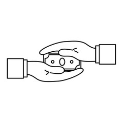 Poster - two hand bribery money icon. outline illustration of two hand bribery money vector icon for web desi