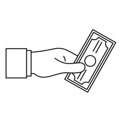 Poster - bribery give money icon. outline illustration of bribery give money vector icon for web design isola