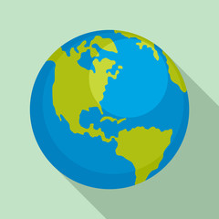 Poster - Earth planet icon. Flat illustration of earth planet vector icon for web design