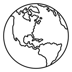 Poster - earth planet icon. outline illustration of earth planet vector icon for web design isolated on white