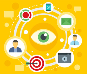 Poster - Visualization strategy concept background. Flat illustration of visualization strategy vector concept background for web design