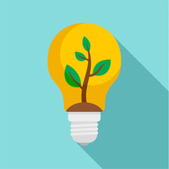 Poster - Eco bulb icon. Flat illustration of eco bulb vector icon for web design