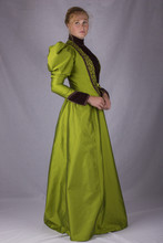 Victorian Woman In Green Ensemble