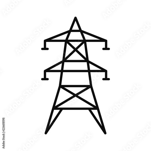 Electric tower icon. Outline illustration of electric tower vector icon