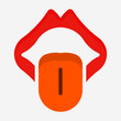 Flat tongue pixel perfect vector icon