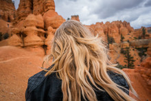Girl Overlooking Red Mountains Utah