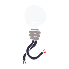 cartoon doodle electric light bulb