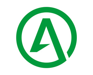 Sticker - green circle typography alphabet typeset typeface logotype font image vector icon