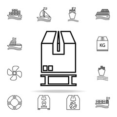 Poster - parcel on flights outline icon. Cargo logistic icons universal set for web and mobile