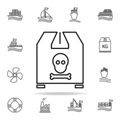 Poster - dangerous premise outline icon. Cargo logistic icons universal set for web and mobile
