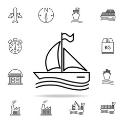 Poster - sailing yacht outline icon. Cargo logistic icons universal set for web and mobile