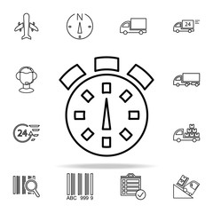 Poster - stopwatch outline icon. Cargo logistic icons universal set for web and mobile