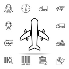 Poster - aircraft outline icon. Cargo logistic icons universal set for web and mobile