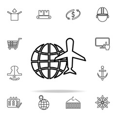 Poster - anchor outline icon. Cargo logistic icons universal set for web and mobile
