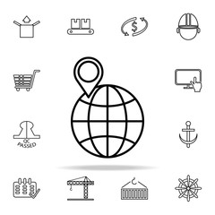 Poster - handwheel outline icon. Cargo logistic icons universal set for web and mobile