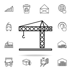 Poster - warehouse with goods outline icon. Cargo logistic icons universal set for web and mobile