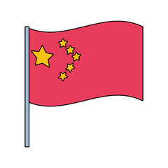 Canvas Print - flag of china in stick isolated icon