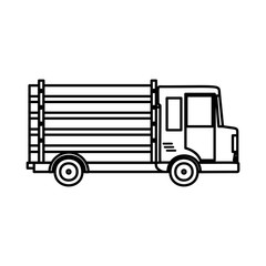 Canvas Print - delivery service truck isolated icon