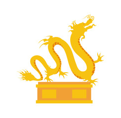 Wall Mural - chinese dragon statue in gold icon