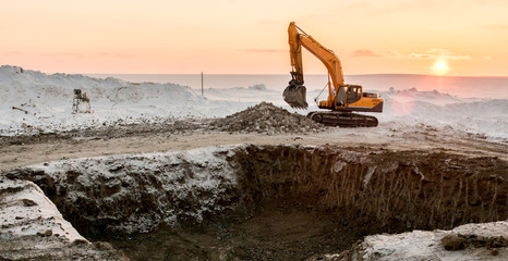 the equipment works in arctic conditions, earthworks, heavy machinery.
