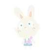 cute flat color style cartoon rabbit shrugging shoulders