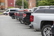 Line of Vehicles in Parking Lot