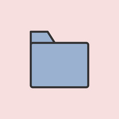 Fototapete - Folder vector icon. Element of color education for mobile concept and web apps illustration. Thin line icon for website design and development, app development