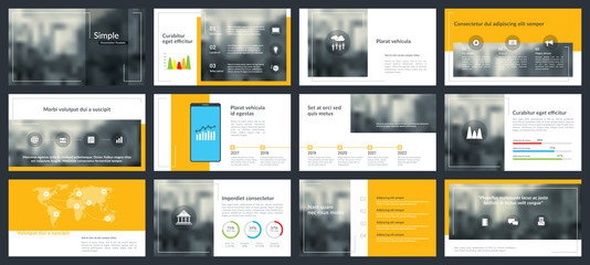 Wall Mural - Elements of infographics for presentations templates. Annual report, leaflet, book cover design. Brochure layout, flyer template design. Corporate report, advertising template in vector Illustration. 