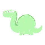 Fototapeta Dinusie - flat color illustration of a cartoon dinosaur