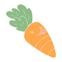 Flat Color Style Cartoon Dead Carrot