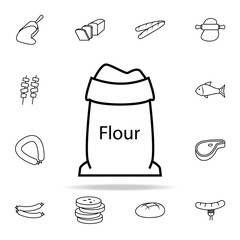 Aufkleber - flour in a bag icon. Food icons universal set for web and mobile