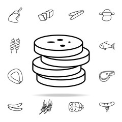 Poster - chopped sausage icon. Food icons universal set for web and mobile