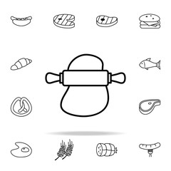 Aufkleber - dough and rolling pin icon. food icons universal set for web and mobile