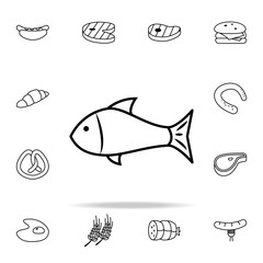 Aufkleber - a fish icon. Food icons universal set for web and mobile