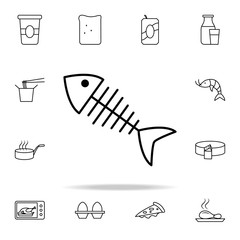 Poster - fish bones icon. Food icons universal set for web and mobile