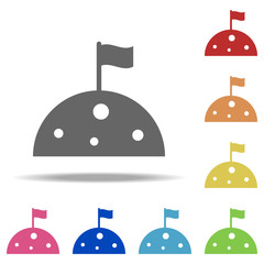 Aufkleber - moon and flag icon. Elements of web in multi colored icons. Simple icon for websites, web design, mobile app, info graphics