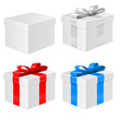 Gift box. Set with colored ribbons