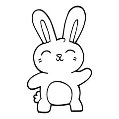 line drawing cartoon cute bunny