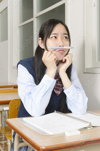 勉強に悩む女子高校生 Buy This Stock Photo And Explore Similar Images At Adobe Stock Adobe Stock