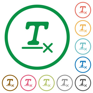 Clear text format flat icons with outlines