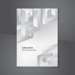 Wall Mural - white gray abstract gradient creative design book cover background