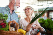 © NDABCREATIVITY - Smiling senior couple buying vegetables and at the merket