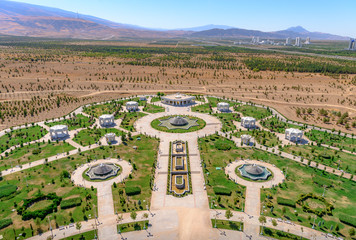 Wall Mural - Ashgabat Turkmenistan city scape, skyline of beautiful architecture and parks in Ashgabad the capital city of Turkmenistan in Central Asia
