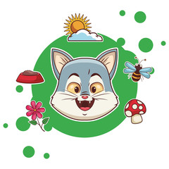 Sticker - Cat cute cartoon