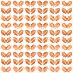 Wall Mural - Orange autumn leaves. Vector seamless pattern