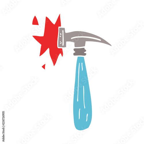 Fotografía  cartoon doodle hammer banging