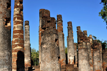 Wall Mural - Ancient pagoda at Sukhothai Historical Park, Mahatat Temple, Sukhothai Historical Park, Thailand