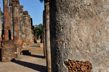 Wall Mural - Ancient pagoda at Sukhothai Historical Park, Mahatat Temple, Sukhothai Historical Park, Thailand