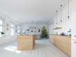 © 2mmedia - modern nordic kitchen in loft apartment. 3D rendering