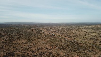 Wall Mural - Aerial drone footage wilderness and river in Kenya, East Africa   